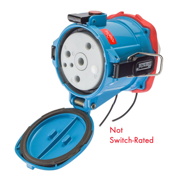 69-94043-262-352 - DSN150 RECEPTACLE METAL BLUE SIZE 5 TYPE 4X 3P+G 150A 480 VAC 60 Hz +2 AUX STRAIGHT INSERTION